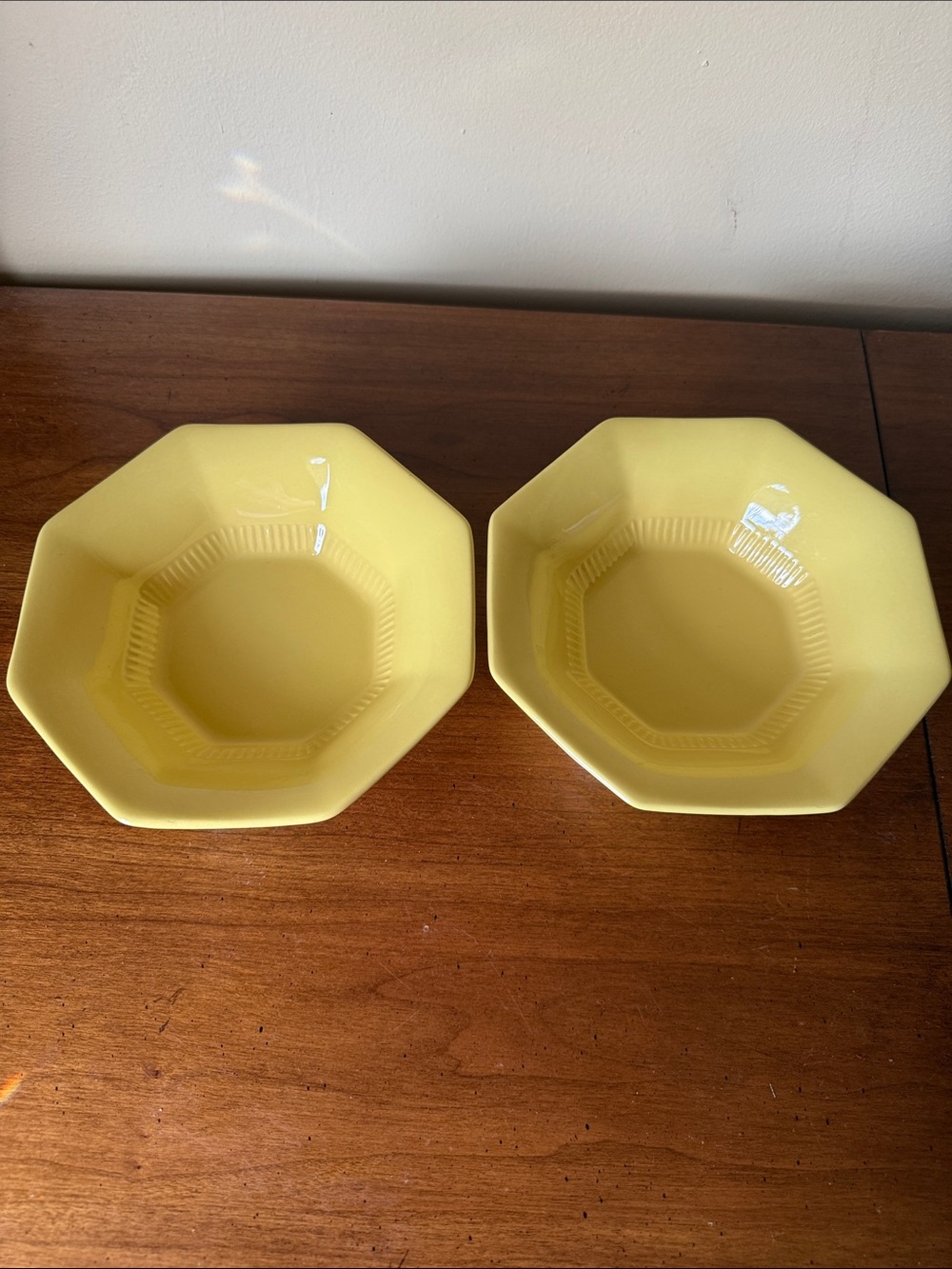 Independence Ironstone Japan Octagonal Serving Bowls - Yellow